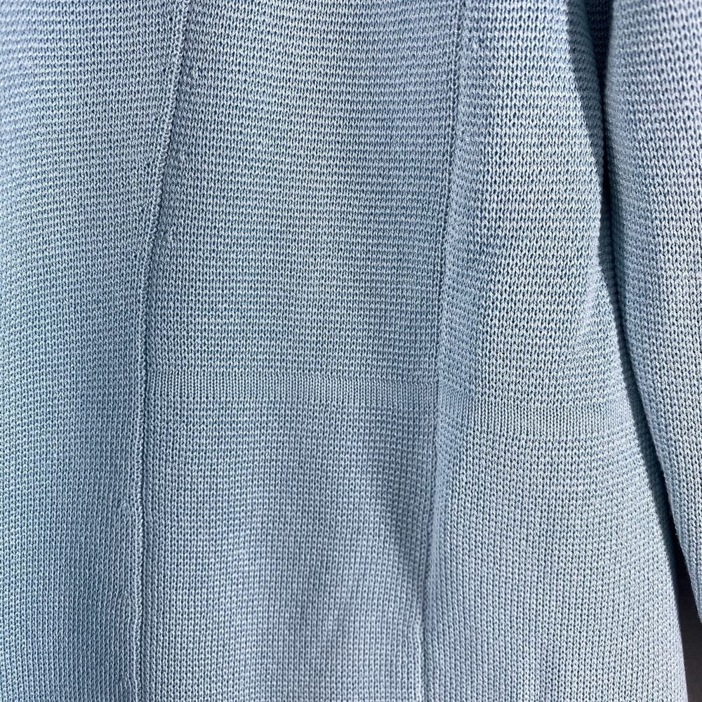 EILEEN FISHER Cardigan S Silk Organic Cotton Interlock Blazer Open Front Blue - Picture 7 of 15